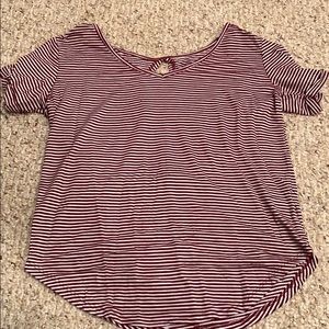 Striped tshirt maroon